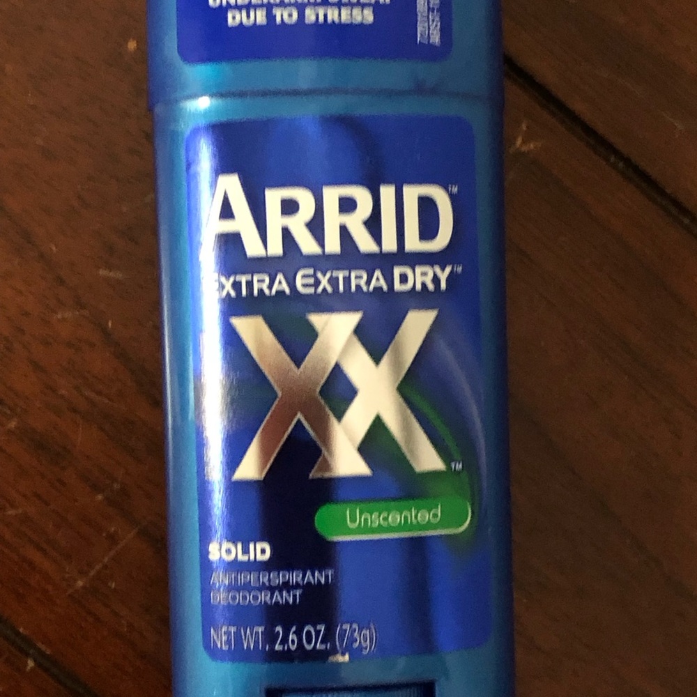 Arrid extra extra dry solid deodorant.